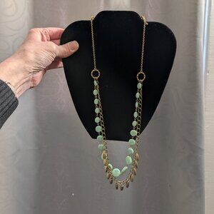 SHB (AVON) Faux Turquoise and Brass double Strand Necklace
